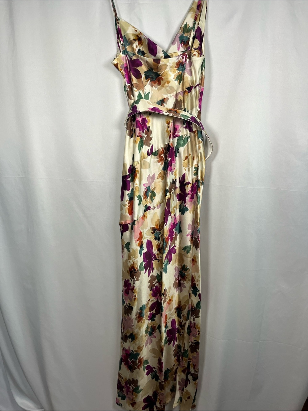 Nicholas floral nahara lark belted slip maxi dress silk cowl neck US SZ 8 EUC - Picture 8 of 13